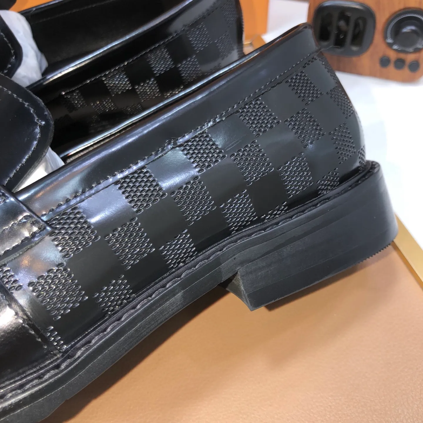 Men's shoes💰460💰【LOUIS VUITTON】(sheepskin lining) new cowhide LV formal shoes🎩🎩❗️🆘made one to one at the counter🎩original quality, imported cowhide upper➕full sheepskin lining➕original rubber outsole, {high quality visible}👣Size: 38-45 (45 custom-made)